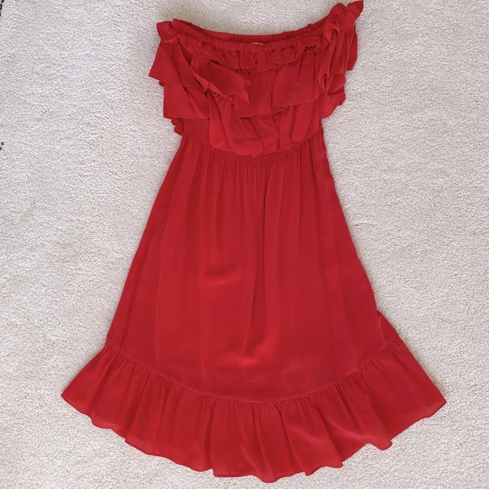 Rebecca Taylor strapless ruffle dress size 2